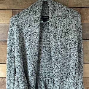 INC International S Cropped Sweater Ruffled Metallic Thread Cottagecore Romantic